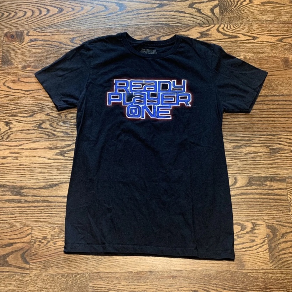 Ready Player One Shirt Men's Medium Movie Tee Black Short Sleeve Graphic